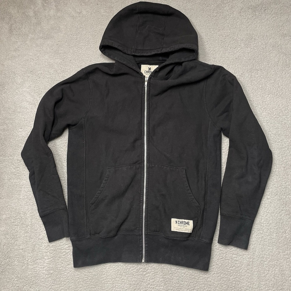 Chrome Industries Full Zip Hoodie Utility Mobility Black Mens Size Large Grunge